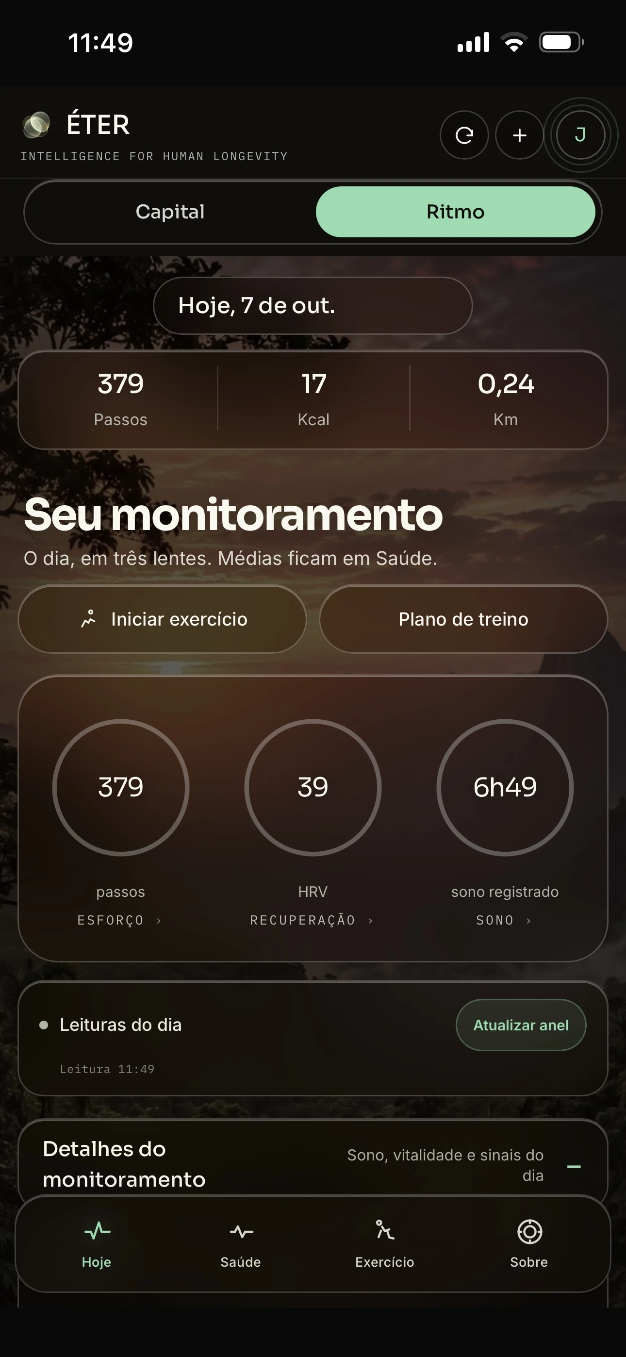 Interface de acompanhamento ÉTER